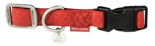 Collar de Nylon para Perros Macleather Rojo 48-70cm x 25mm