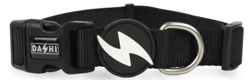 Collar Solid Negro para Perros M