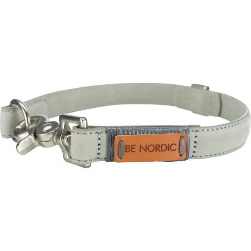 Collar de Cuero Gris para Perros 30 cm