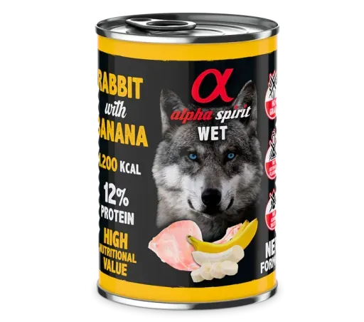 Comida Húmeda de Conejo con Plátano para Perros 400 GR