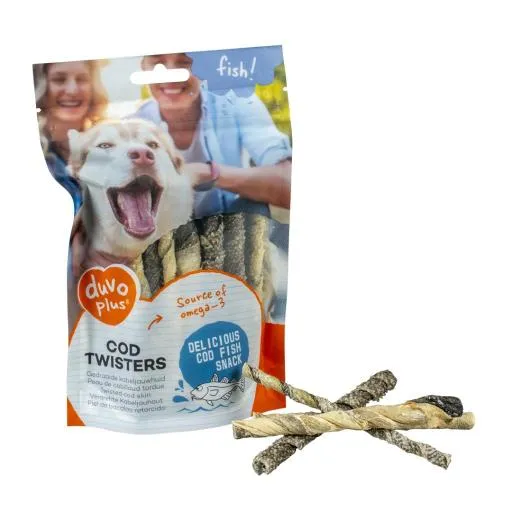 Snacks Twisters de Bacalao para Perros 100 gr