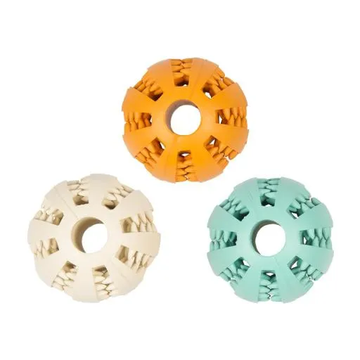 Pelota Dental de Caucho con Sabor para Perros 7 cm