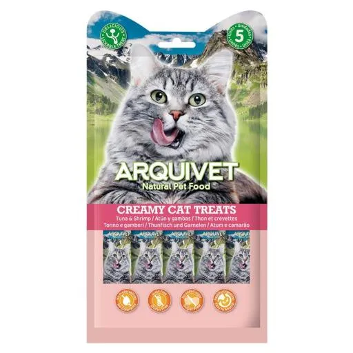 Snack Líquido de Atún y Gambas para Gatos 5x14 gr