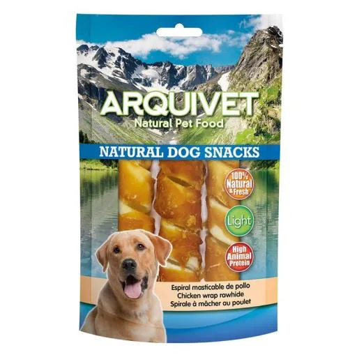 Snack Espiral Masticable de Pollo Natural para Perros 110 GR