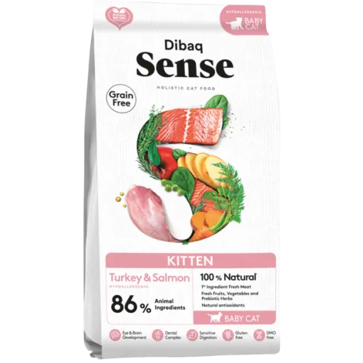 Pienso Sense Grain Free Kitten de Pavo y Salmón para Gatitos 1.5 Kg