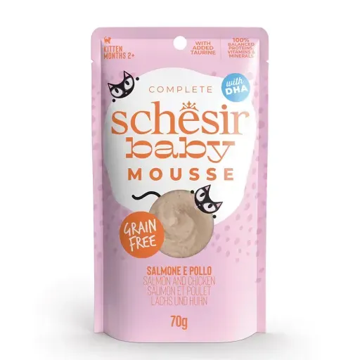 Comida Húmeda Completa en Mousse de Pollo y Salmón para Gatitos 70 GR