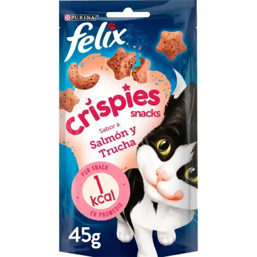 Snack Crispies de Salmón y Trucha para Gatos 45 GR