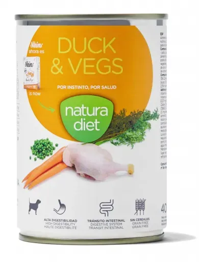 Comida Húmeda Natural de Pato y Verduras para Perros 400 GR
