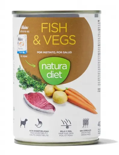 Comida Húmeda Natural de Pescado y Verduras para Perros 400 GR