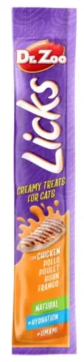 Snack Líquido Licks de Pollo para Gatos 4x15 gr