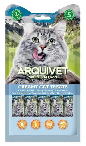 Snack Líquido de Atún y Bacalao para Gatos 5x14 gr