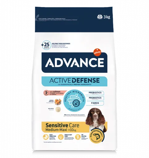 Pienso Sensitive de Arroz y Salmón para Perro Medium Maxi 12+2 Kg