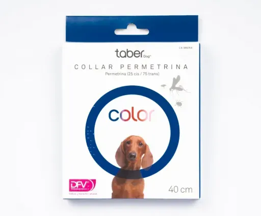 Taberdog Collar de Permetrina Antiparasitario Azul para perros 60 cm