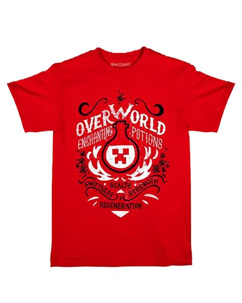 Camiseta Roja Enchanting Potions Minecraft Talla S