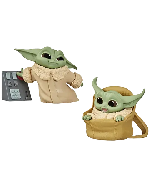 Figura Pack The Madalorian Baby Yoda Boton + Baby Yoda Bolsa