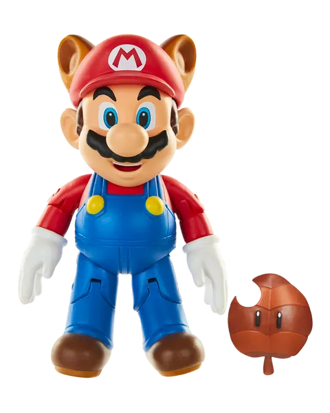 Figura Super Mario Racoon 10 cm & Super Leaf