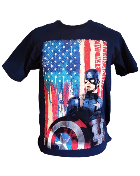 Camiseta Azul Marvel Capitan America Talla M
