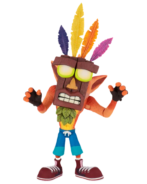 Figura Articulada Crash Bandicoot Aku Aku Mask Ultra Deluxe (14 cm)