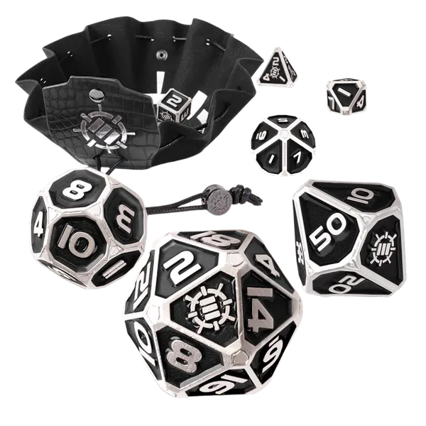 Juego de Dados Enhance Tabletop Series Metal RPG Juego de Dados Ed. Negra (7)
