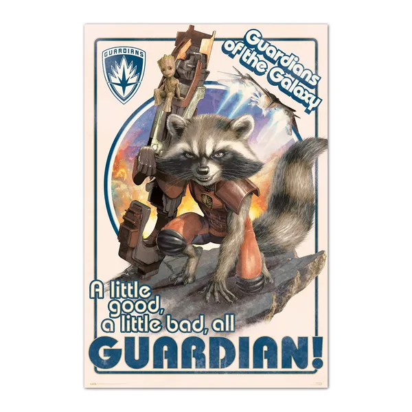 Poster Marvel Guardians Of The Galaxy Rocket & Baby Groot