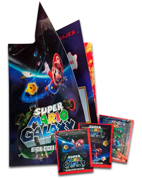 Album Super Mario Galaxy + 3 Sobres de Pegatinas