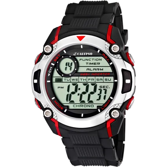 Reloj Calypso Digital For Man K5577/4 Negro Correa De Caucho, Hombre
