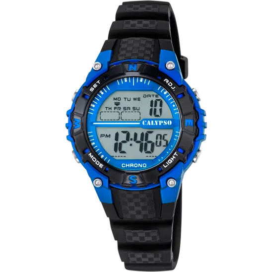 Reloj Calypso Digital Crush K5684/5 Azul Correa De Caucho, Infantil