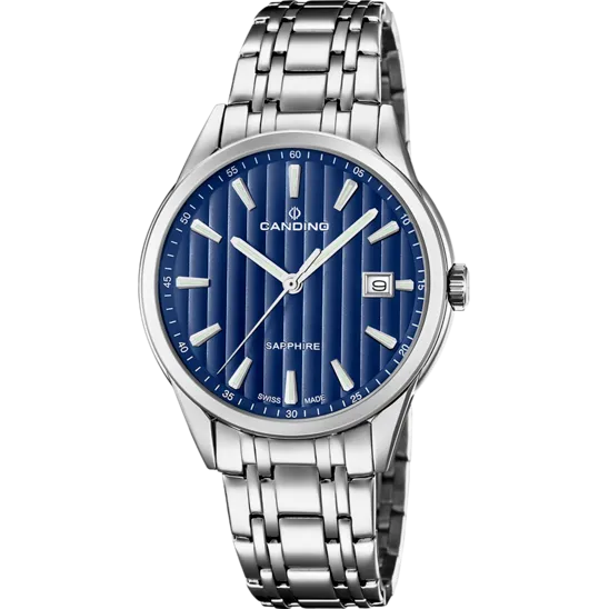 Reloj Candino Swiss Classic Gents C4614/b Azul Brazalete De Acero Inoxidable, Hombre