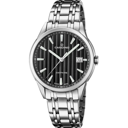 Reloj Candino Swiss Classic Gents C4614/d Negro Brazalete De Acero Inoxidable, Hombre