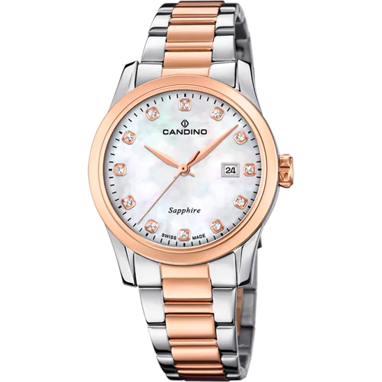 Reloj Suizo Candino Para Mujer, Colección Lady Elegance Color Beige C4739/1