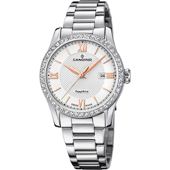 Reloj Suizo Candino Para Mujer, Colección Lady Elegance Color Plateado C4740/1