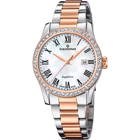 Reloj Suizo Candino Para Mujer, Colección Lady Elegance Color Beige C4741/2