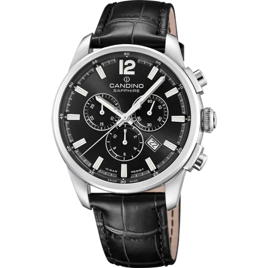 Reloj Candino Swiss Gents Sport C4745/6 Negro Correa De Cuero, Hombre
