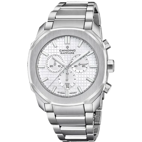 Reloj Candino Swiss Icon C4746/5 Blanco Brazalete De Acero Inoxidable, Hombre