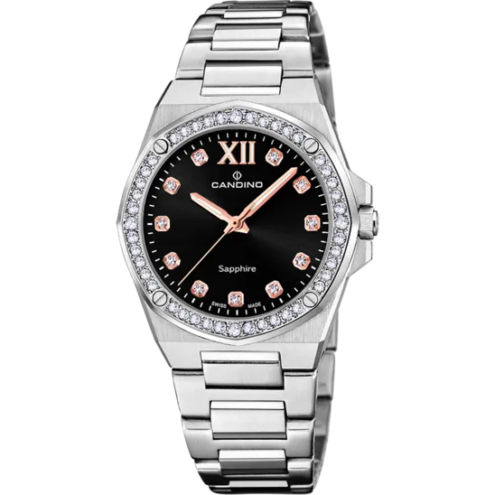 Reloj Suizo Candino Para Mujer, Colección Lady Elegance Color Negro C4751/6