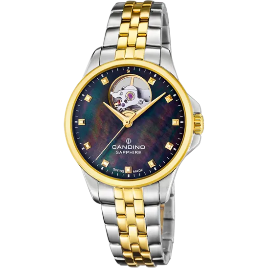 Reloj Candino Swiss Automatic C4771/b Negro Brazalete De Acero Inoxidable, Mujer