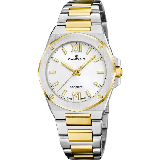 Reloj Candino Swiss Lady Elegance C4776/1 Plateado Brazalete De Acero Inoxidable, Mujer