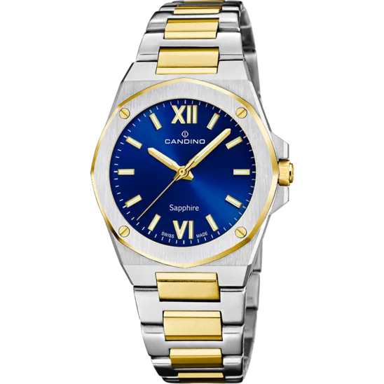 Reloj Candino Swiss Lady Elegance C4776/4 Azul Brazalete De Acero Inoxidable, Mujer