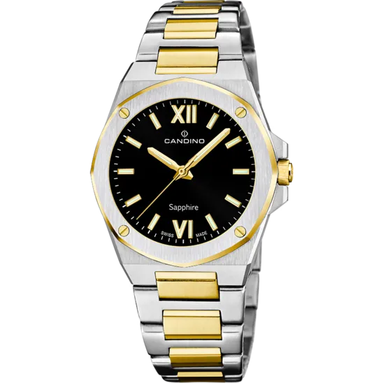Reloj Candino Swiss Lady Elegance C4776/6 Negro Brazalete De Acero Inoxidable, Mujer