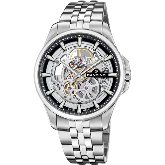 Reloj Candino Swiss Automatic C4781/2 Negro Brazalete De Acero Inoxidable, Hombre