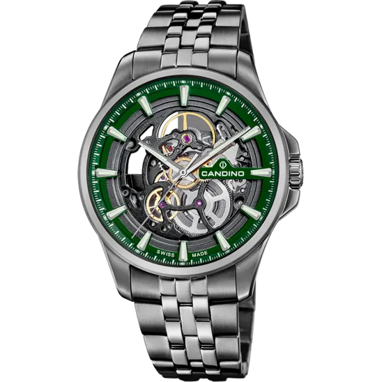 Reloj Candino Swiss Automatic C4782/2 Verde Brazalete De Acero Inoxidable, Hombre