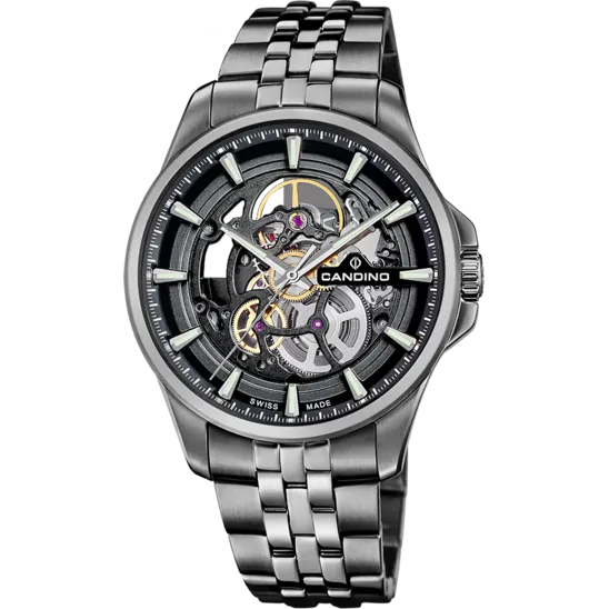 Reloj Candino Swiss Automatic C4782/3 Negro Brazalete De Acero Inoxidable, Hombre