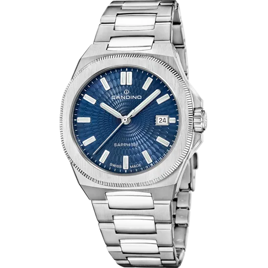 Reloj Candino Swiss Couple Classic C4799/2 Azul Brazalete De Acero Inoxidable, Hombre