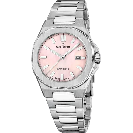 Reloj Candino Swiss Couple Classic C4800/2 Rosa Correa De Acero Inoxidable, Mujer