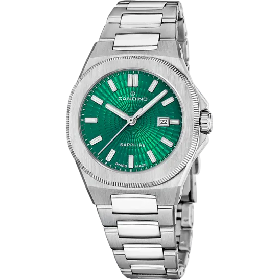 Reloj Candino Swiss Couple Classic C4800/5 Verde Correa De Acero Inoxidable, Mujer