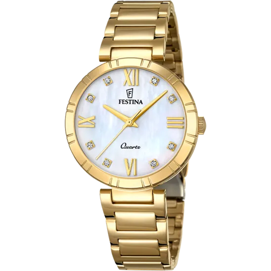 Reloj Festina Mademoiselle F16938/2 Nácar Brazalete De Acero, Mujer