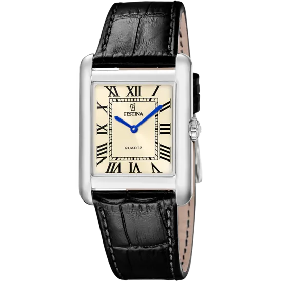 Reloj Festina On The Square F20771/2 Dorado Correa De Piel, Hombre