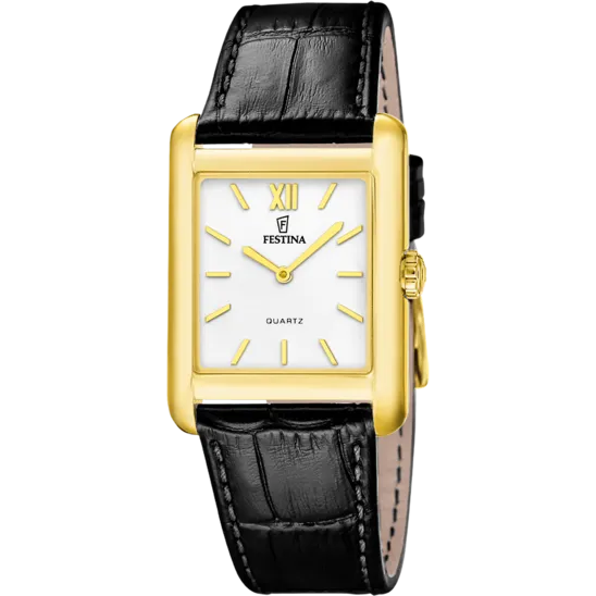 Reloj Festina On The Square F20772/3 Gris Correa De Piel, Hombre