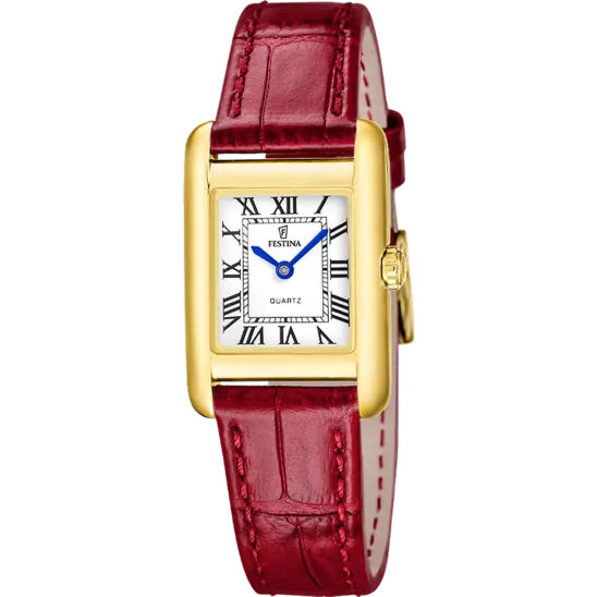 Reloj Festina On The Square F20774/1 Plateado Correa De Piel, Mujer