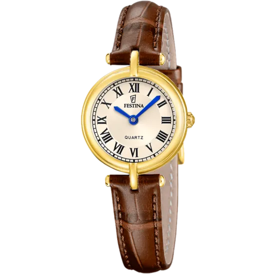 Reloj Festina Mademoiselle F20788/2 Dorado Correa De Cuero, Mujer